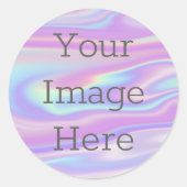 Creëer Uw eigen Metallic Rainbow Faux Iridescent Ronde Sticker (Voorkant)
