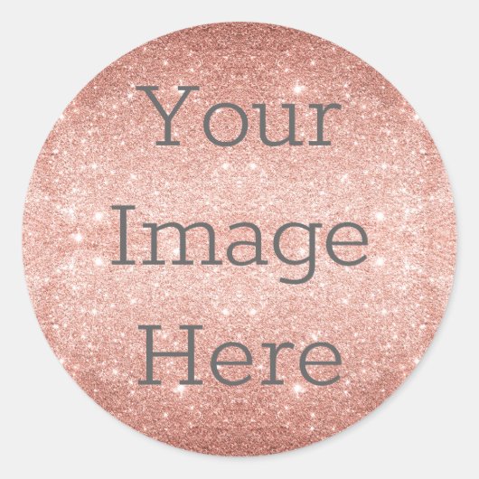 Creëer Uw eigen Metallic Roos Gouden Glitter Folie Ronde Sticker (Voorkant)