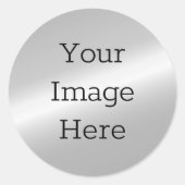 Creëer Uw eigen Metallic Silver Faux Platinum Foli Ronde Sticker (Voorkant)