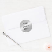 Creëer Uw eigen Metallic Silver Faux Platinum Foli Ronde Sticker (Envelop)