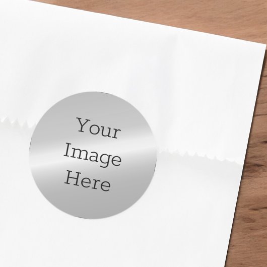 Creëer Uw eigen Metallic Silver Faux Platinum Foli Ronde Sticker