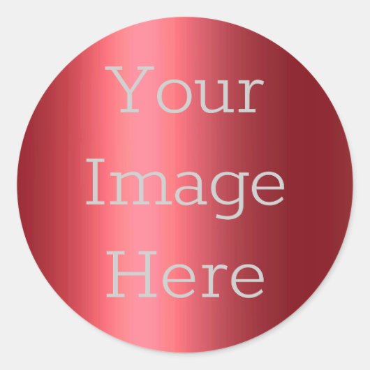 Creëer Uw eigen metallische rode kunstolie Ronde Sticker (Voorkant)