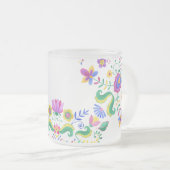 Creëer Uw eigen Mexicaanse Folk Art Flowers Matglas Koffiemok (Voorkant rechts)