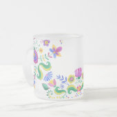 Creëer Uw eigen Mexicaanse Folk Art Flowers Matglas Koffiemok (Voorkant links)