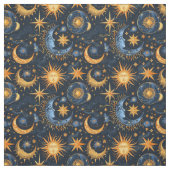Creëer Uw Eigen Midnight Blue & Gold Celestial Stof (Swatch)