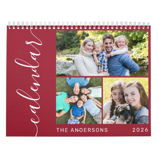 Creëer uw eigen minimaal 3 foto's collage script kalender (Hoes)