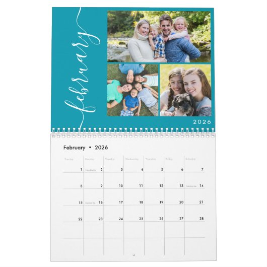 Creëer uw eigen minimaal 3 foto's collage script kalender (Feb 2026)