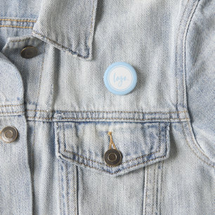 CREËER UW EIGEN MINIMALE BUSINESS LOGO BLUE CUSTOM RONDE BUTTON 3,2 CM