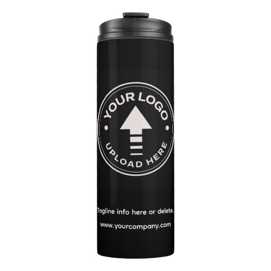 Creëer Uw eigen minimalistische Black Business Log Thermosbeker (Voorkant)