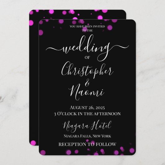 Creëer uw eigen minimalistische Bokeh Edge bruilof Kaart (Voorkant / Achterkant)