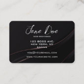 Creëer uw eigen minimalistische lichtlint zwart visitekaartje (Achterkant)