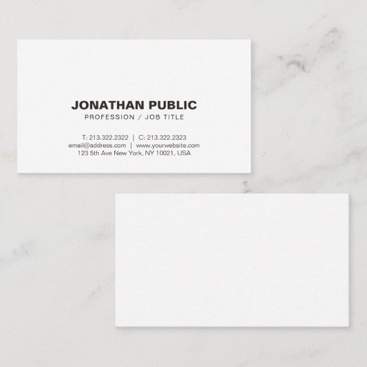 Creëer Uw eigen minimalistische moderne grafische Visitekaartje (Voorkant / Achterkant)