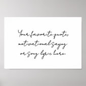 Creëer uw eigen minimalistische scriptquote poster (Voorkant)