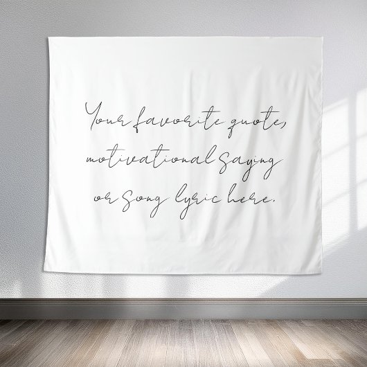 Creëer uw eigen minimalistische scriptquote wandkleed