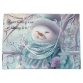Creëer Uw eigen Minty Christmas Snowman Groot Cadeauzakje (Voorkant)