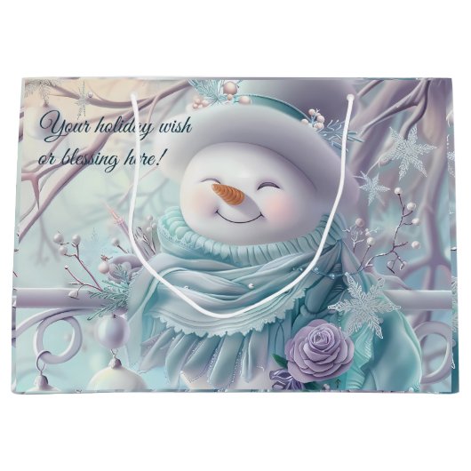 Creëer Uw eigen Minty Christmas Snowman Groot Cadeauzakje (Voorkant)