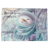 Creëer Uw eigen Minty Christmas Snowman Groot Cadeauzakje (Achterkant)