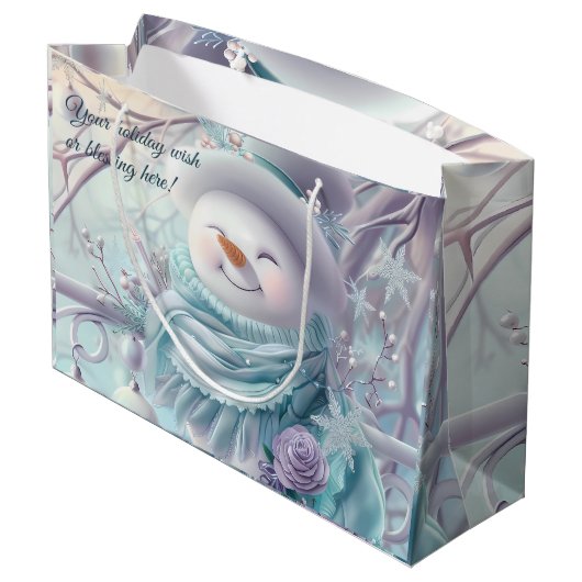 Creëer Uw eigen Minty Christmas Snowman Groot Cadeauzakje (Achterkant Gekanteld)