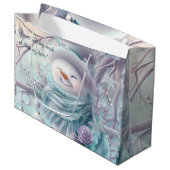 Creëer Uw eigen Minty Christmas Snowman Groot Cadeauzakje (Voorkant Gekanteld)