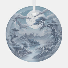Creëer Uw eigen Misty Blue Landscape Glas Ornament