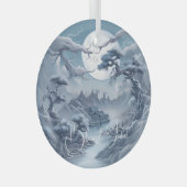Creëer Uw eigen Misty Blue Landscape Glas Ornament (Voorkant Rechts)
