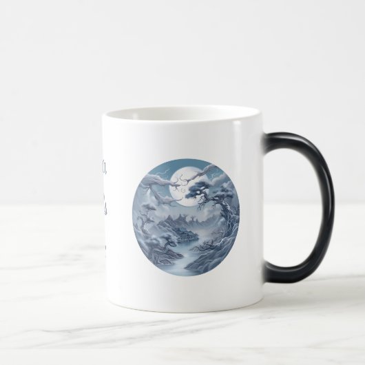 Creëer Uw eigen Misty Blue Landscape Magische Mok (Rechts)