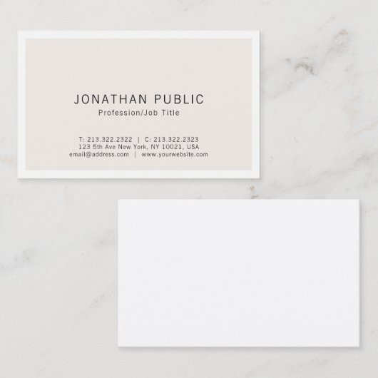 Creëer uw eigen modern, elegant minimalistisch ont visitekaartje (Voorkant / Achterkant)