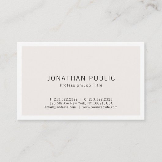 Creëer uw eigen modern, elegant minimalistisch ont visitekaartje (Voorkant)