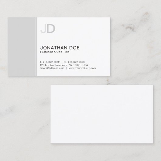 Creëer Uw eigen modern geavanceerd monogram Visitekaartje (Voorkant / Achterkant)