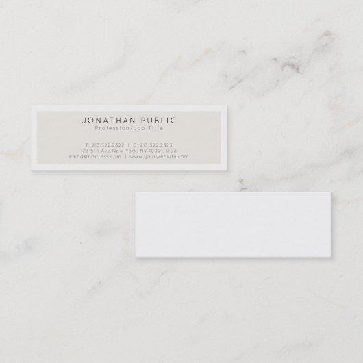 Creëer Uw eigen modern, minimalistisch elegant des Mini Visitekaartje (Voorkant / Achterkant)