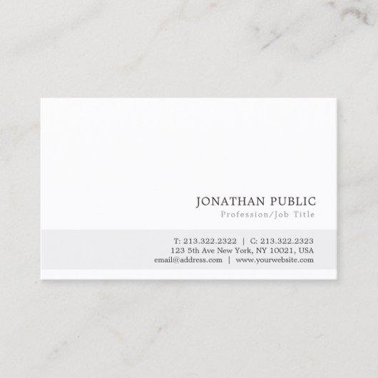 Creëer uw eigen modern, minimalistisch lesontwerp visitekaartje (Voorkant)