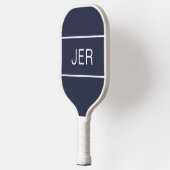 Creëer uw eigen Modern Monogrammed Initialen Blue Pickleball Paddle (Links)