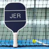 Creëer uw eigen Modern Monogrammed Initialen Blue Pickleball Paddle