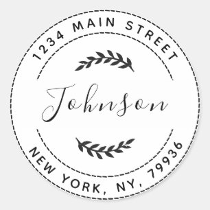 Creëer Uw eigen, modern retouradres Ronde Sticker
