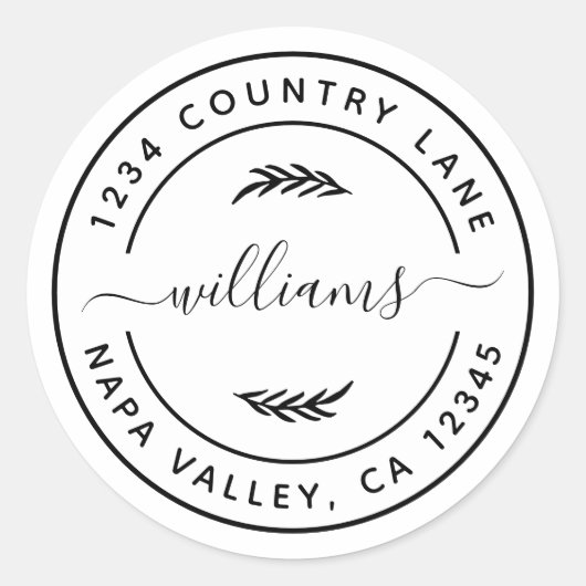 Creëer Uw eigen modern retouradres Ronde Sticker (Voorkant)