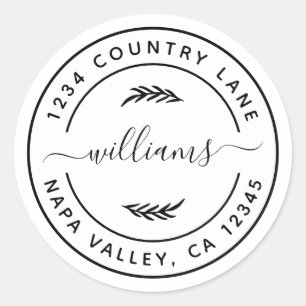 Creëer Uw eigen modern retouradres Ronde Sticker