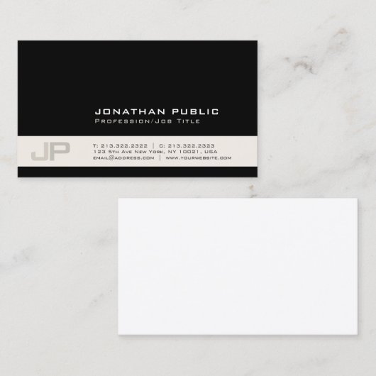 Creëer Uw eigen modern stijlvol kleurenmonogram Visitekaartje (Voorkant / Achterkant)