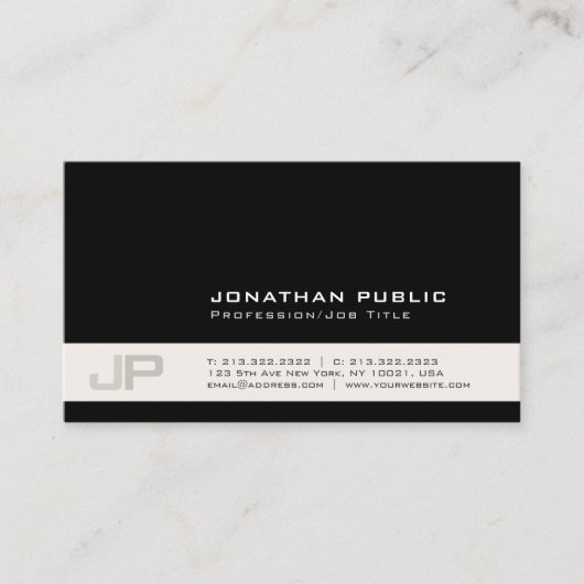 Creëer Uw eigen modern stijlvol kleurenmonogram Visitekaartje (Voorkant)