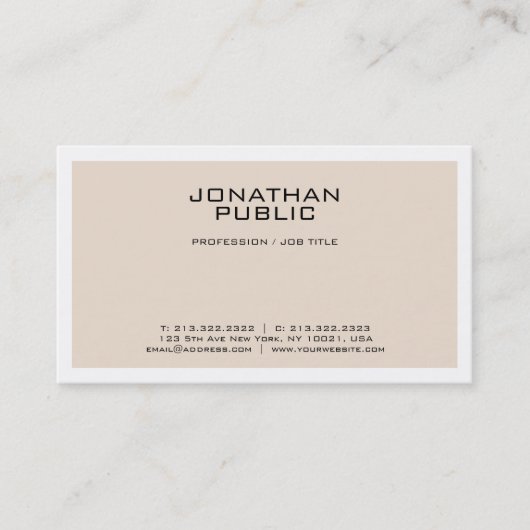 Creëer Uw eigen modern stijlvol ontwerp voor kleur Visitekaartje (Voorkant)