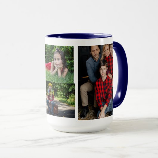 creëer uw eigen moderne 2 foto collage Mok (Voorkant rechts)