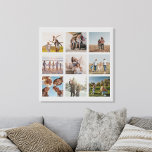 Creëer uw eigen moderne 9 foto collage plein imitatie canvas print<br><div class="desc">Creëer uw eigen aangepaste fotocollage faux canvas print met 9 van uw favoriete afbeeldingen.</div>
