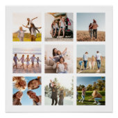 Creëer uw eigen moderne 9 foto collage plein perfect poster (Voorkant)