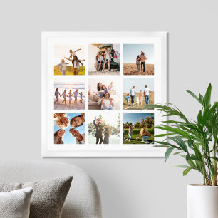 Creëer uw eigen moderne 9 foto collage plein poster