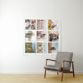 Creëer uw eigen moderne 9 foto collage plein wandkleed (In Situ (horizontaal))