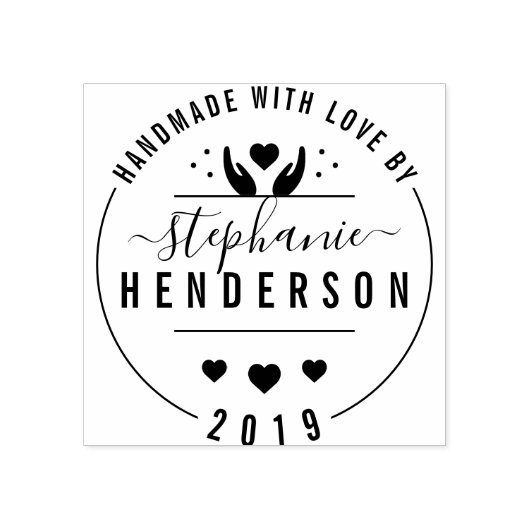 Creëer Uw eigen moderne ambacht "Handgemaakt met l Rubberstempel (Afrduk)
