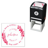 Creëer Uw eigen moderne bloemrijke ronde retouradr Zelfinktende Stempel (In situ)