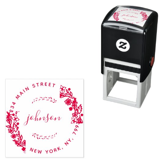 Creëer Uw eigen moderne bloemrijke ronde retouradr Zelfinktende Stempel (In situ)