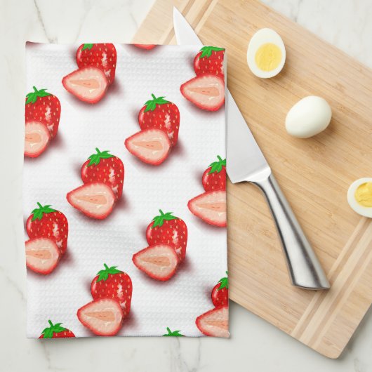 Creëer Uw eigen moderne design aardbei Sjabloon Theedoek (Quarter Fold)