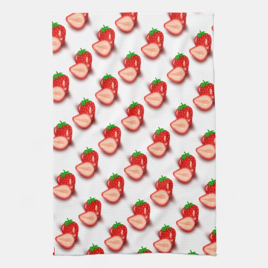 Creëer Uw eigen moderne design aardbei Sjabloon Theedoek (Verticaal)