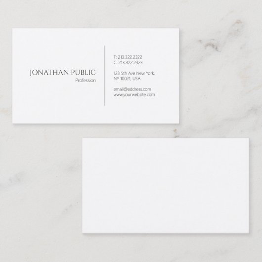 Creëer Uw eigen moderne, eenvoudige glin Visitekaartje (Voorkant / Achterkant)